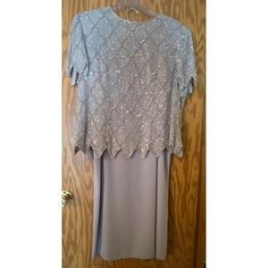 Adrianna Papell Occasions Beaded Sequin Top Skirt Set 18W Formal Gown 2 pc